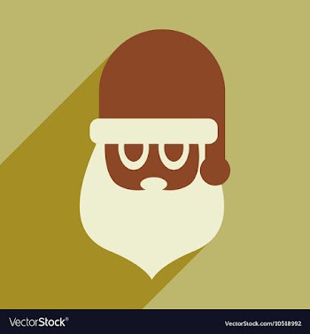 Flat icon with long shadow Santa Claus vector image