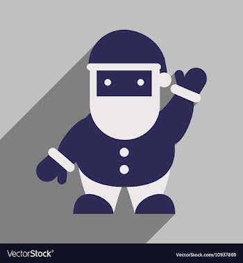 Flat icon with long shadow Santa Claus vector image