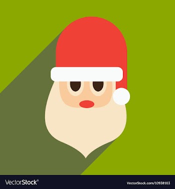 Flat icon with long shadow Santa Claus vector image