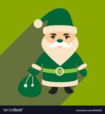 Flat icon with long shadow Santa Claus vector image