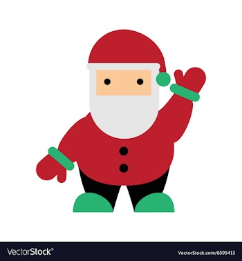 Flat icon with long shadow Santa Claus vector image