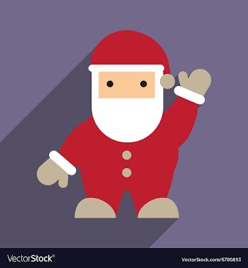 Flat icon with long shadow Santa Claus vector image