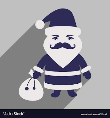 Flat icon with long shadow Santa Claus vector image