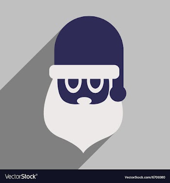 Flat icon with long shadow Santa Claus vector image