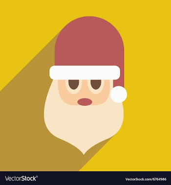 Flat icon with long shadow Santa Claus vector image