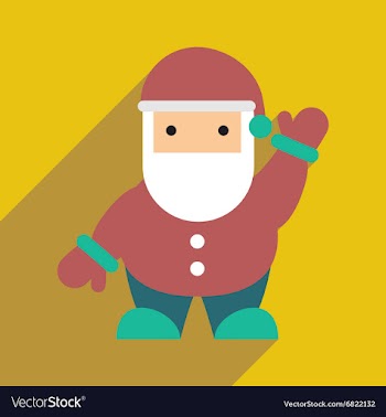 Flat icon with long shadow Santa Claus vector image