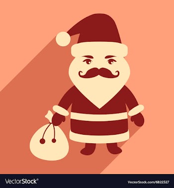 Flat icon with long shadow Santa Claus vector image