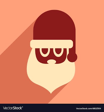 Flat icon with long shadow Santa Claus vector image
