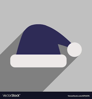 Flat icon with long shadow Santa hats vector image