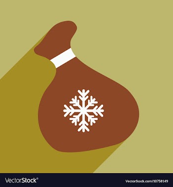 Flat icon with long shadow Santa s sack vector image