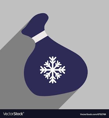 Flat icon with long shadow Santa sack vector image