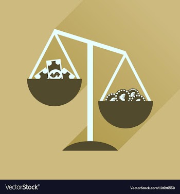 Flat icon with long shadow scales money vector image