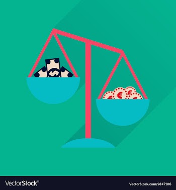 Flat icon with long shadow scales money vector image