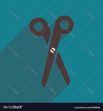 Flat icon with long shadow scissors vector image