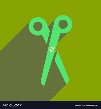 Flat icon with long shadow scissors vector image