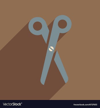 Flat icon with long shadow scissors vector image