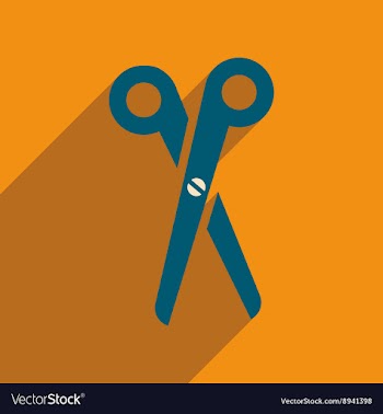 Flat icon with long shadow scissors vector image