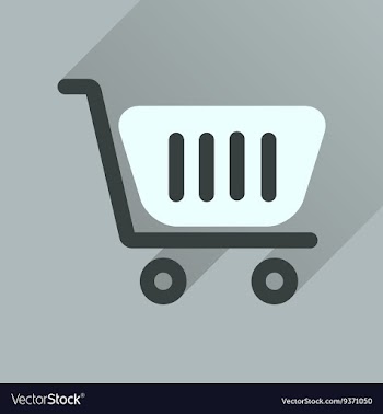 Flat icon with long shadow shopping cart vector image