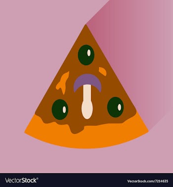 Flat icon with long shadow slice of pizza vector image