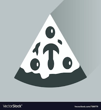 Flat icon with long shadow slice of pizza vector image