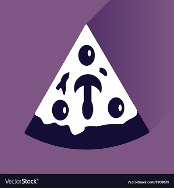 Flat icon with long shadow slice of pizza vector image