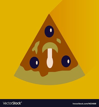 Flat icon with long shadow slice of pizza vector image