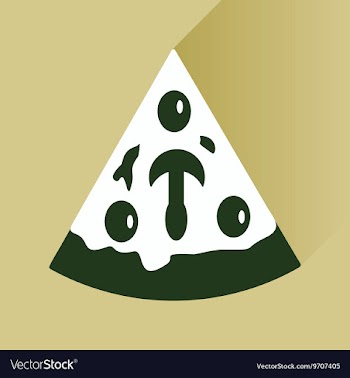 Flat icon with long shadow slice of pizza vector image