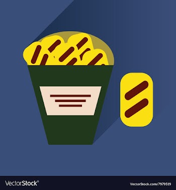 Flat icon with long shadow snack crackers vector image