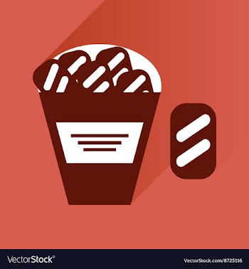 Flat icon with long shadow snack crackers vector image