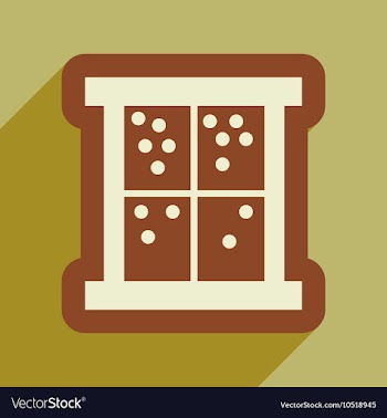 Flat icon with long shadow snow outside the window vector image