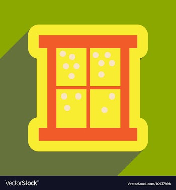 Flat icon with long shadow snow outside the window vector image
