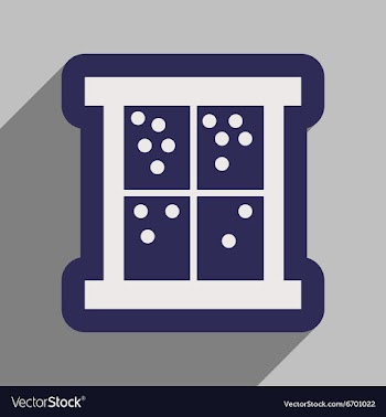 Flat icon with long shadow snow outside the window vector image