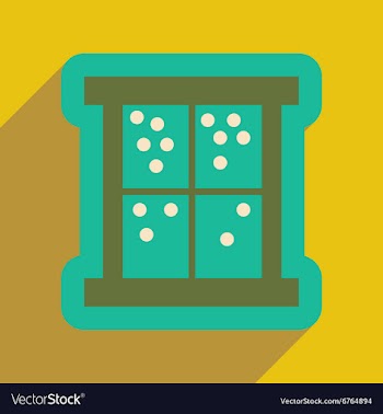 Flat icon with long shadow snow outside the window vector image