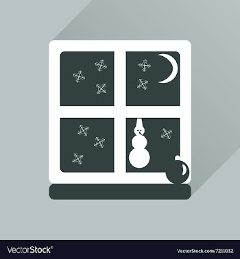 Flat icon with long shadow snowman outside vector image
