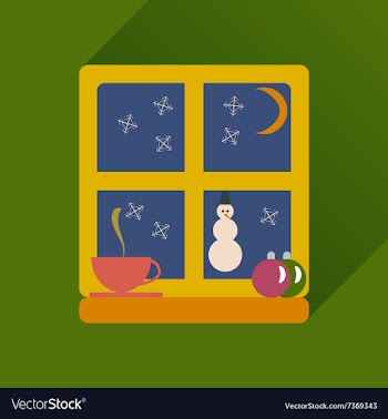 Flat icon with long shadow snowman outside vector image