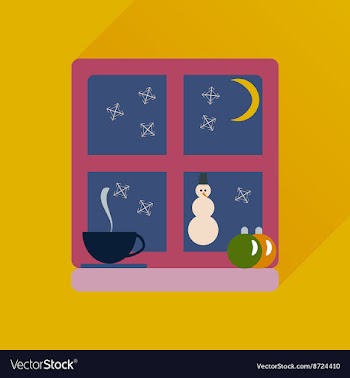 Flat icon with long shadow snowman outside vector image