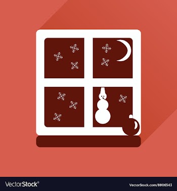 Flat icon with long shadow snowman outside vector image