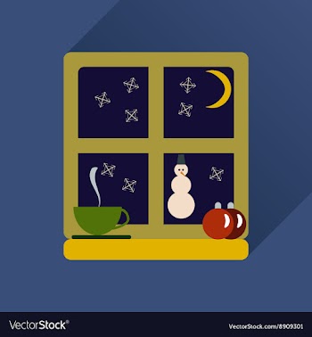 Flat icon with long shadow snowman outside vector image