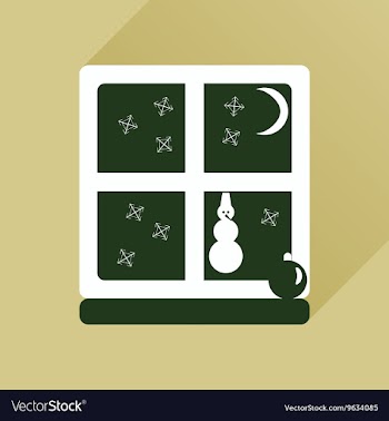 Flat icon with long shadow snowman outside vector image