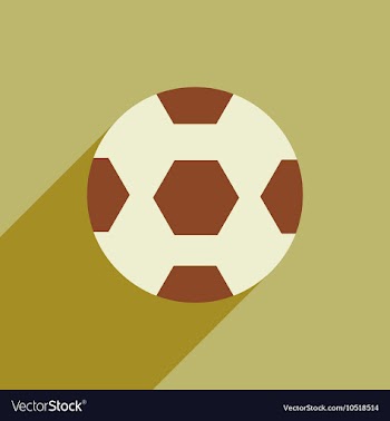 Flat icon with long shadow soccer ball vector image
