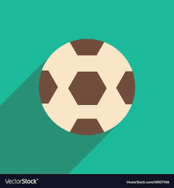 Flat icon with long shadow soccer ball vector image