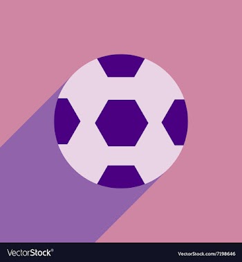 Flat icon with long shadow soccer ball vector image