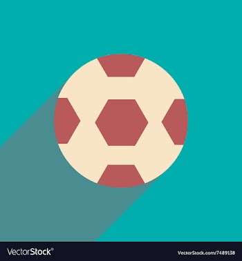 Flat icon with long shadow soccer ball vector image