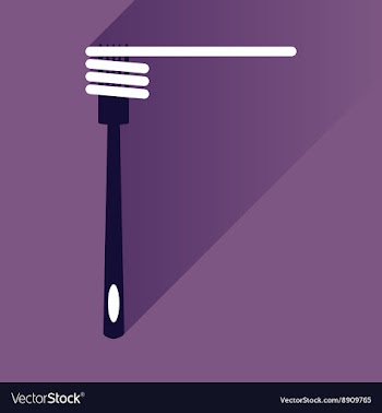 Flat icon with long shadow spaghetti on fork vector image