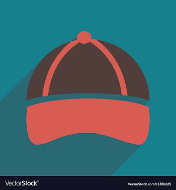 Flat icon with long shadow sports cap vector image