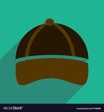 Flat icon with long shadow sports cap vector image