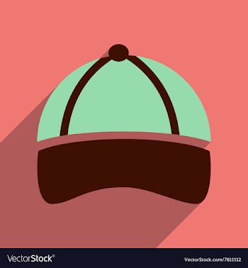 Flat icon with long shadow sports cap vector image