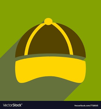 Flat icon with long shadow sports cap vector image