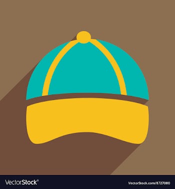 Flat icon with long shadow sports cap vector image
