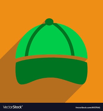 Flat icon with long shadow sports cap vector image
